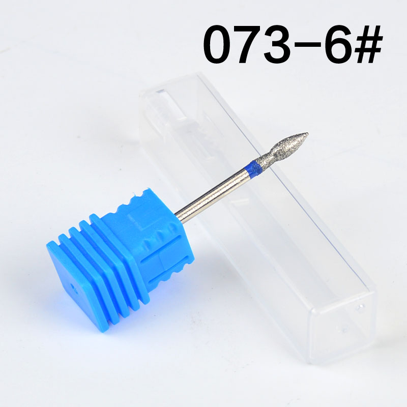 Ywk 1 stk rund diamant 6 type neglebor fræser manicure pedicure til elektrisk negle rengøring salon tilbehør: 073-6
