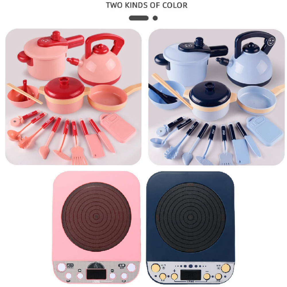 Keuken Kinderspeelgoed Set Cook Pretend Play Huishoudelijke Apparaten Waterkoker Druk Rijstkoker Inductie Kinderen Kerstcadeau