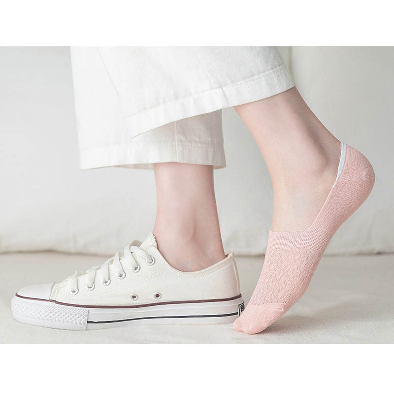 5 Pairs/Lot Invisible Candy Cotton Breathable Socks Non-Slip Mesh Women Summer Girls Casual Short Ankle Boat Low Cut Lady Sox