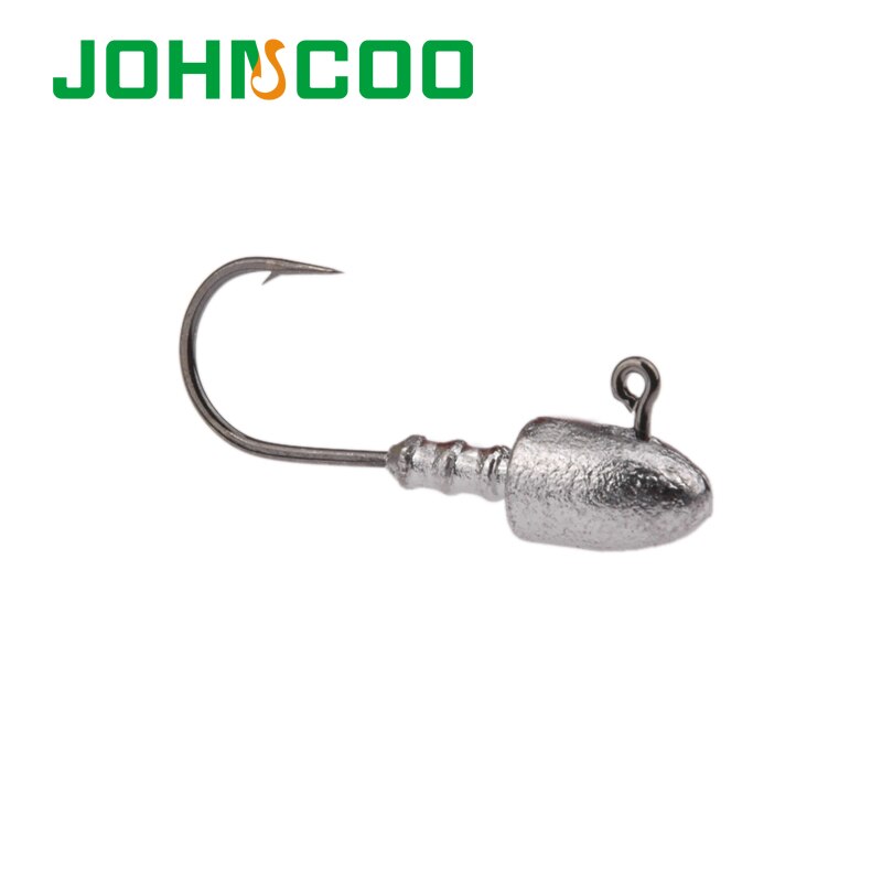 JOHNCOO-anzuelo con cabeza plomada de plomo descubierto, 6 uds., 2,5g, 5g, 7g, 10g, 15g, 18g, gancho de cabeza de plomo, plantillas de cebos, anzuelo de pesca suave, señuelo