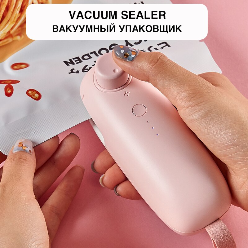 Mini Vacuüm Sealer Zakken Draagbare Clip Thuis Vacuüm Verpakking Machine Zakken Voor Vacuüm Zakken Plastic Zak Sealer Mini Sluitmachine