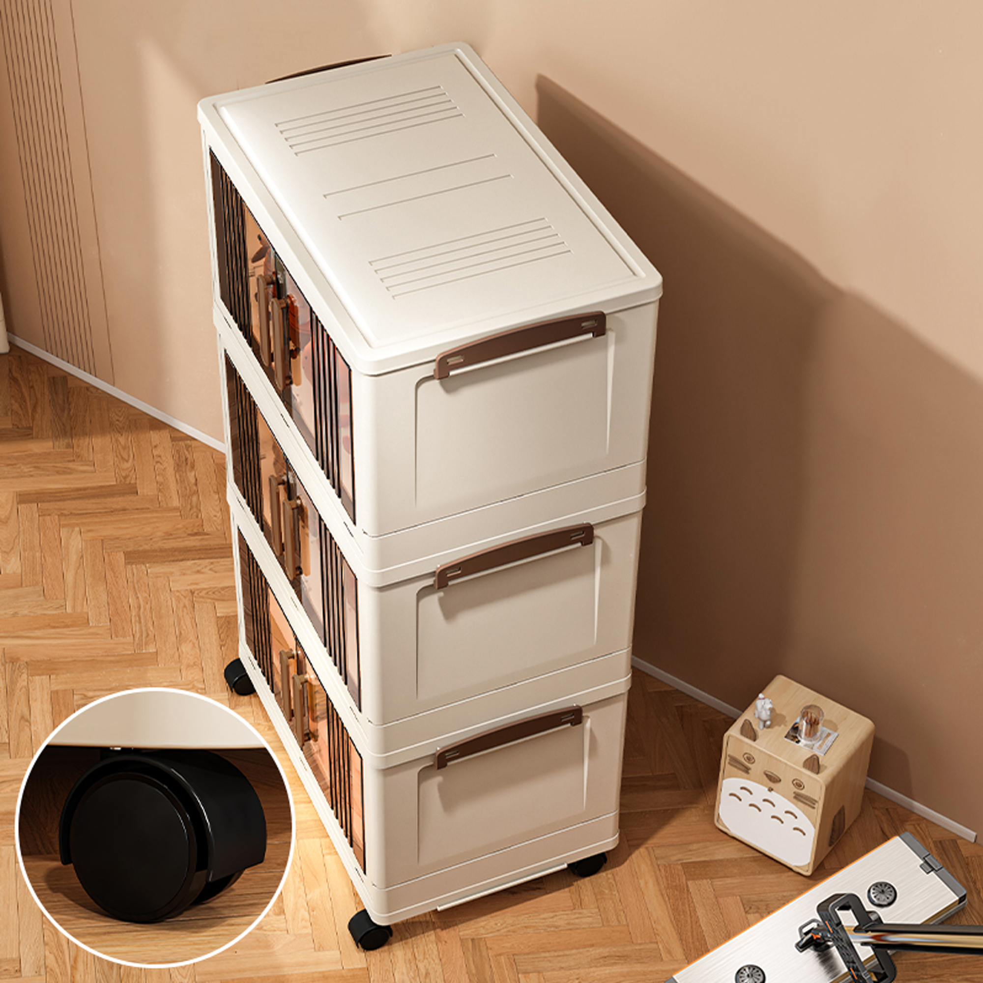 2 lagen/3 lagen/4 lagen/5 lagen 40 cm opvouwbare opbergkast multifunctionele kunststof installatievrije opbergkast met deur extra dikke snacks kleding speelgoed keuken woonkamer opbergkast