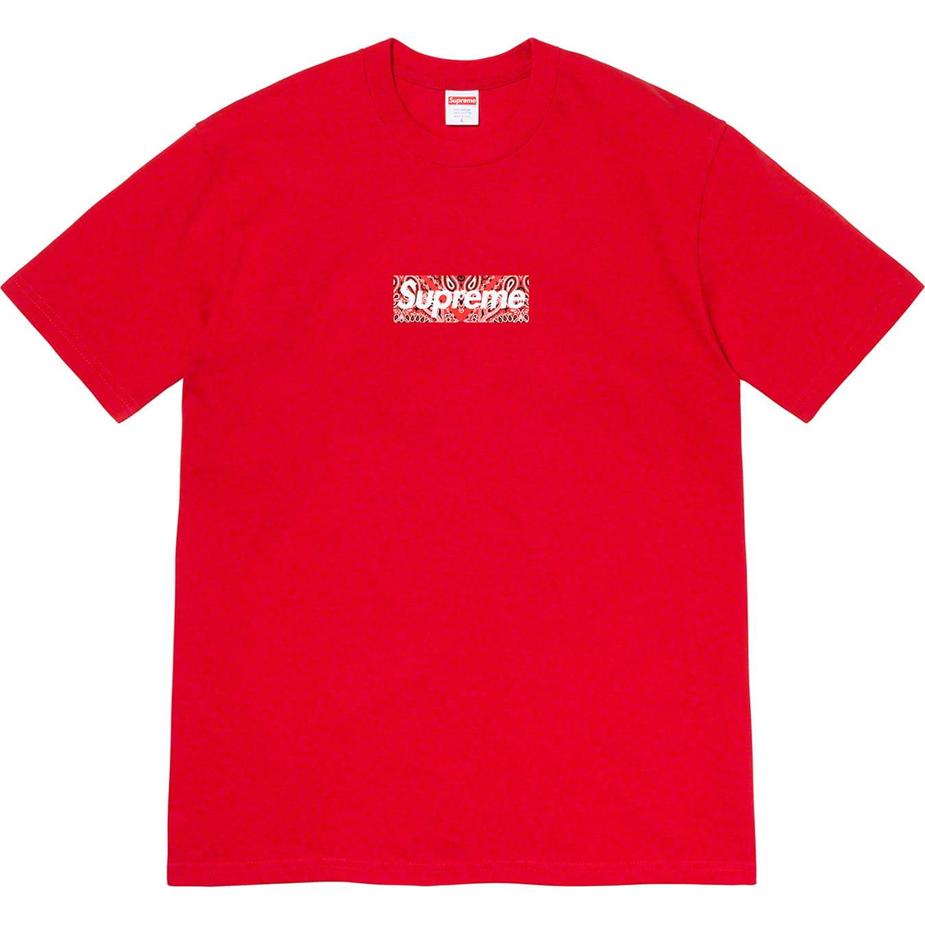 19FW Bandana Box Tee Bogo Korte Mouw T-shirt Mannen Vrouwen Tee: Red / S
