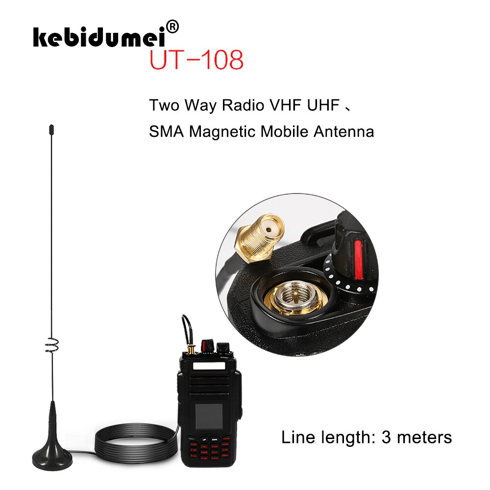 For NAGOYA UT-108UV SMA-F UHF+VHF Magnetic Vehicle-mounted Antenna for Kenwood TK 3107 2107 UV-5R 888s H777 HYT BAOFENG Radio