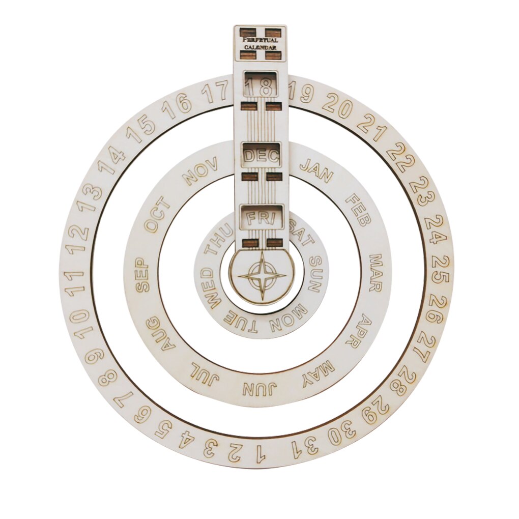 Hanging Perpetual Calendar Wooden Rotatable wall decoration Hand-Carved Adjustable Birthday Reminder Calendar Sign Board: Type 2