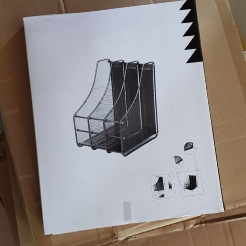 PPYY-azine File Rack, 3-Section Metal Durable and Strong File Desk Storage Rack, Suitable for Office, Home, Net Box