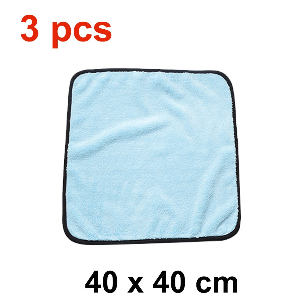 Super Absorbent Car Wash Microfiber Thick Towel Car Cleaning Drying Cloth Auto Car Care Cleaning Towel Wash Cloths 40*40cm: Light Blue - 3 pcs