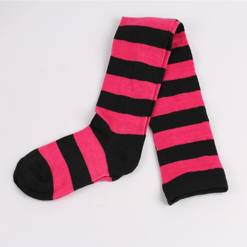 Long Stripe Printed Thigh High Striped Cotton Socks Women Christmas Color Striped Over The Knee Thigh High Stockings