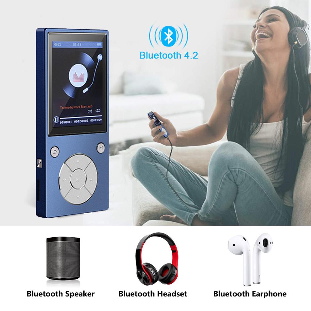 Bluetooth4.2 MP3 Player Speaker 2.4Inch Screen metal hifi music player with fm radio eBook hifi walkman support usbmini SD