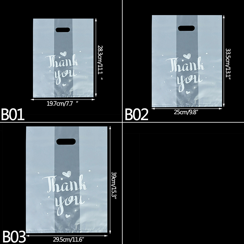10pcs/lot Thank You Transparent Plastic Bag Bag For Fruit Bakery Food Packaging Bag Supplies