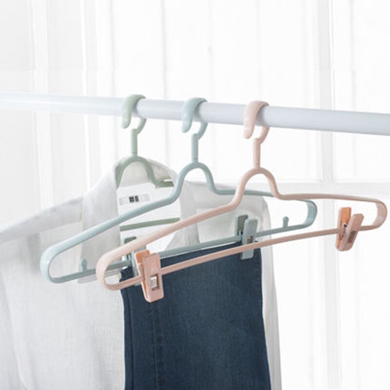5 unids/lote 42cm perchas de ropa de plástico para el hogar con ganchos soporte de camisa para adultos percha multifunctioal para pantalones vestido falda sujetador