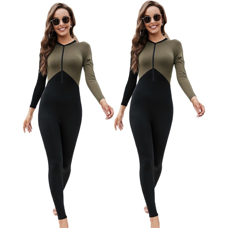 Odizli Burkini Damen Muslim Frauen Muslimische Badeanzug Islamische Langarm Reißverschluss Blumendruck Rüschen UV Shirt Badehose Badekappe Hijab 3tlg Schwimmanzug Ganzkörper Modest Bademode Blau S