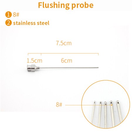 Ophthalmology lacrimal Duct Probe Flushing Type Microsurgery Instrument Stainless Steel Titanium Alloy Double-ended Probe: No. 8