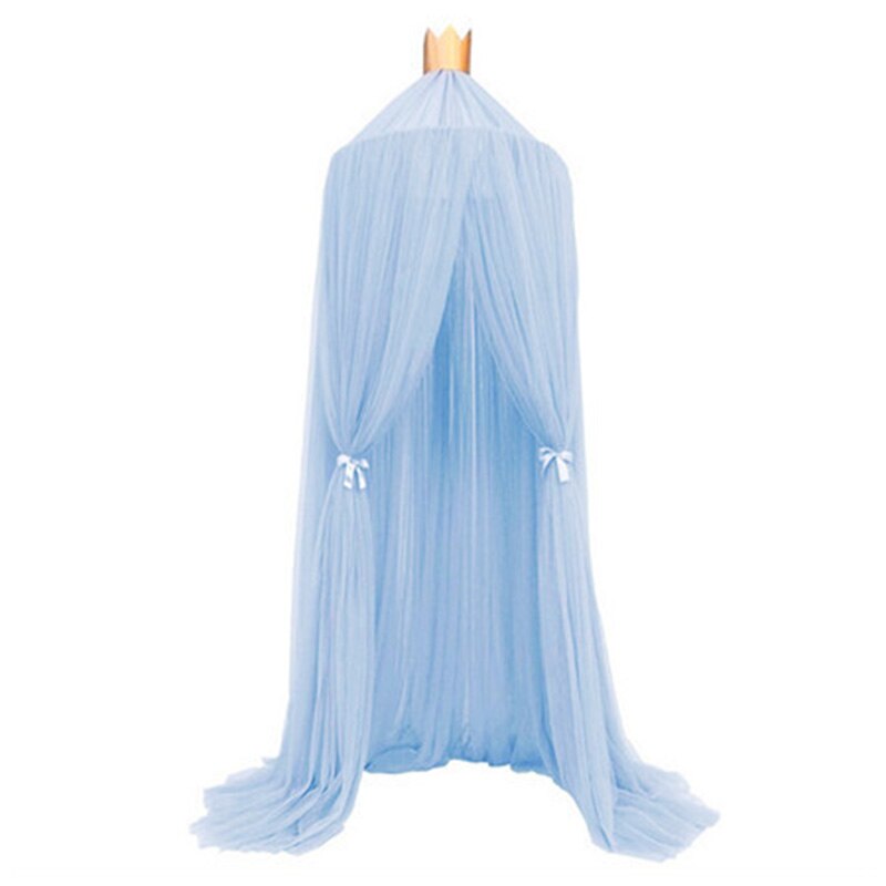 Kids Play Tents House Princess Pink Canopy Bed Curtain Baby Crib Netting Round Hung Dome Mosquito Net Tent Teepee for Children: light blue