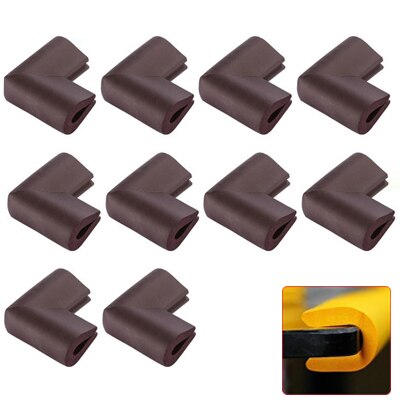 2M de protección de la infancia equipo bebé de seguridad para niños muebles ángulo Protector para Borde de esquina en forma de U de vidrio de de cintas: 10pcs U corner brown