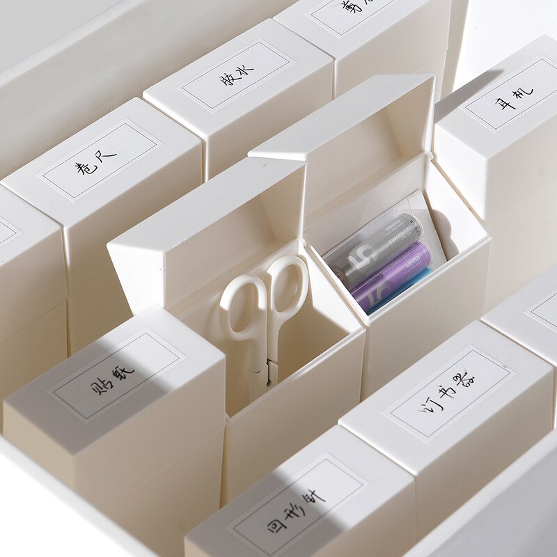 Japanese Style Clamshell With Label Drawer Classification Storage Box Small Objects Classification And Sorting Box Tool