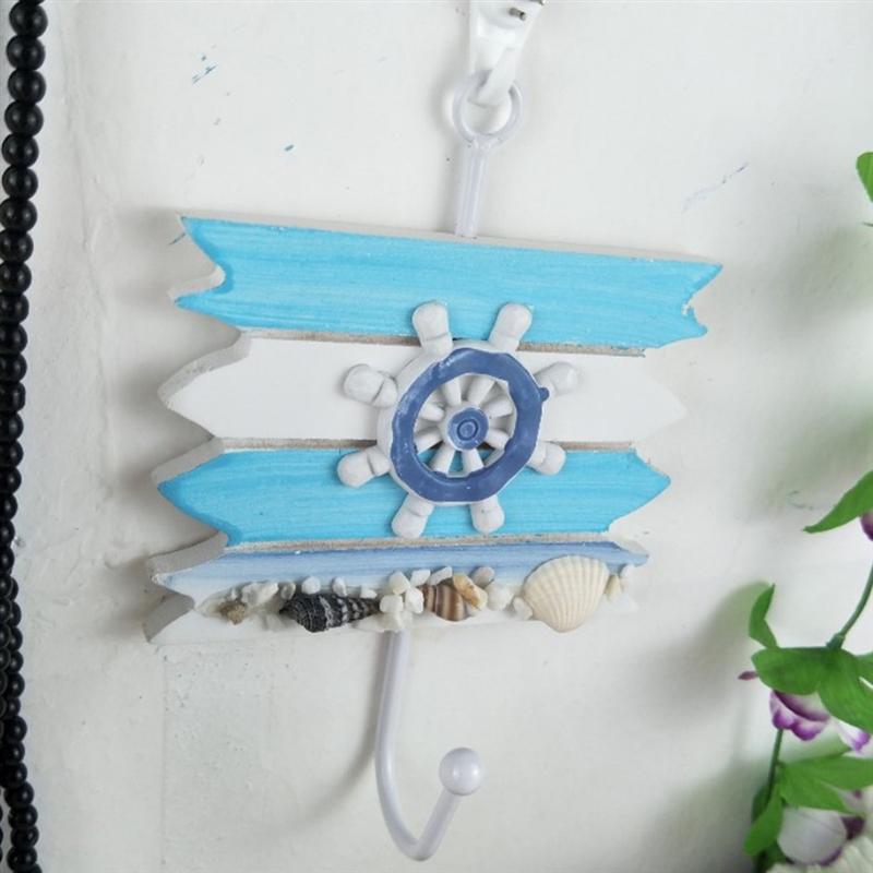 Mediterranean Style Hanging Hook Wooden Hook For Cafe Bar Club Home Decoration Home Sroeage Hook Key Holder