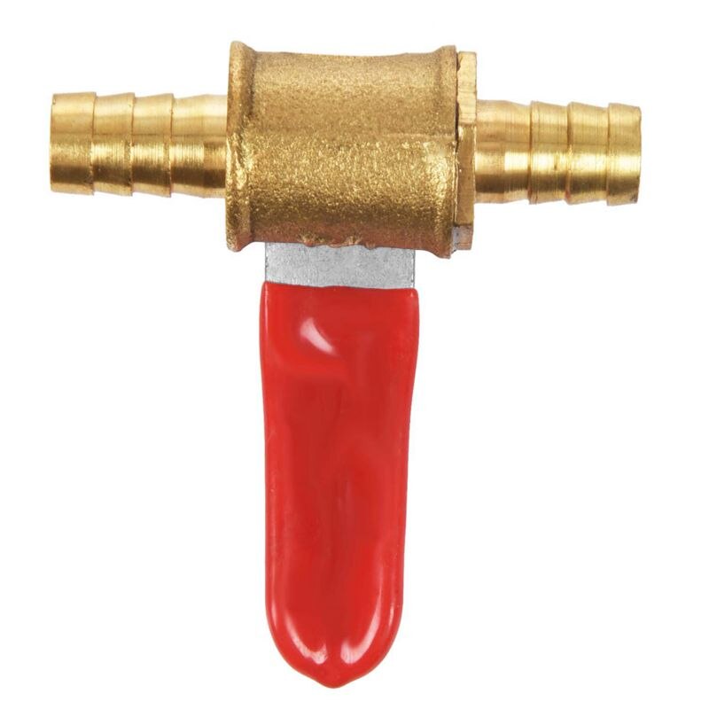 Red Plastic Handle Water Oil Gas Air Shutoff Ball Valve 8mm Dia