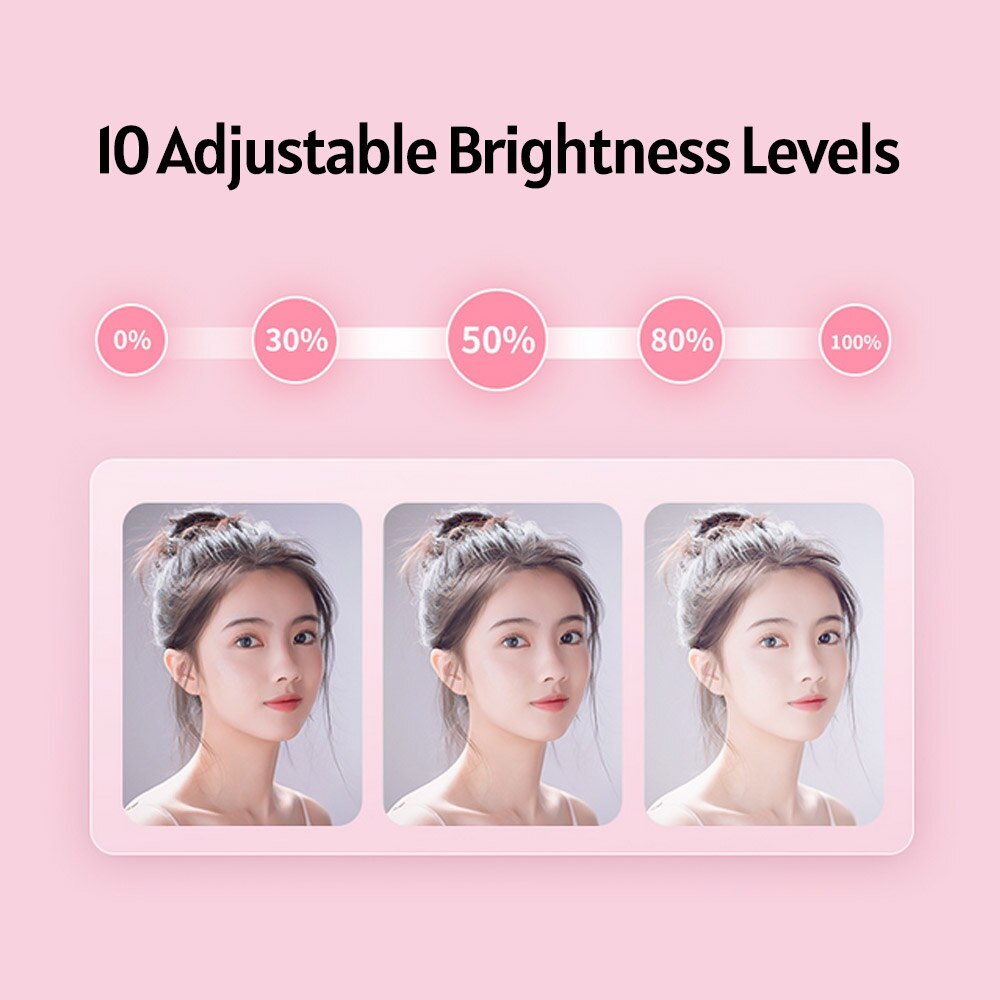 LED Ring Light Desktop Makeup Lighting with Stand Big Mirror Cellphone Holder Soft Beauty Effect Ringlight for Selfie Video
