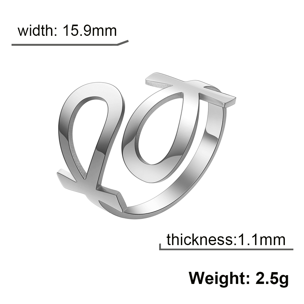 LIKGREAT Egitto Ankh Croce Anelli per le donne Anello da dito regolabile con cuore in acciaio inossidabile Gioielli religiosi egiziani Regalo di nozze: Argento