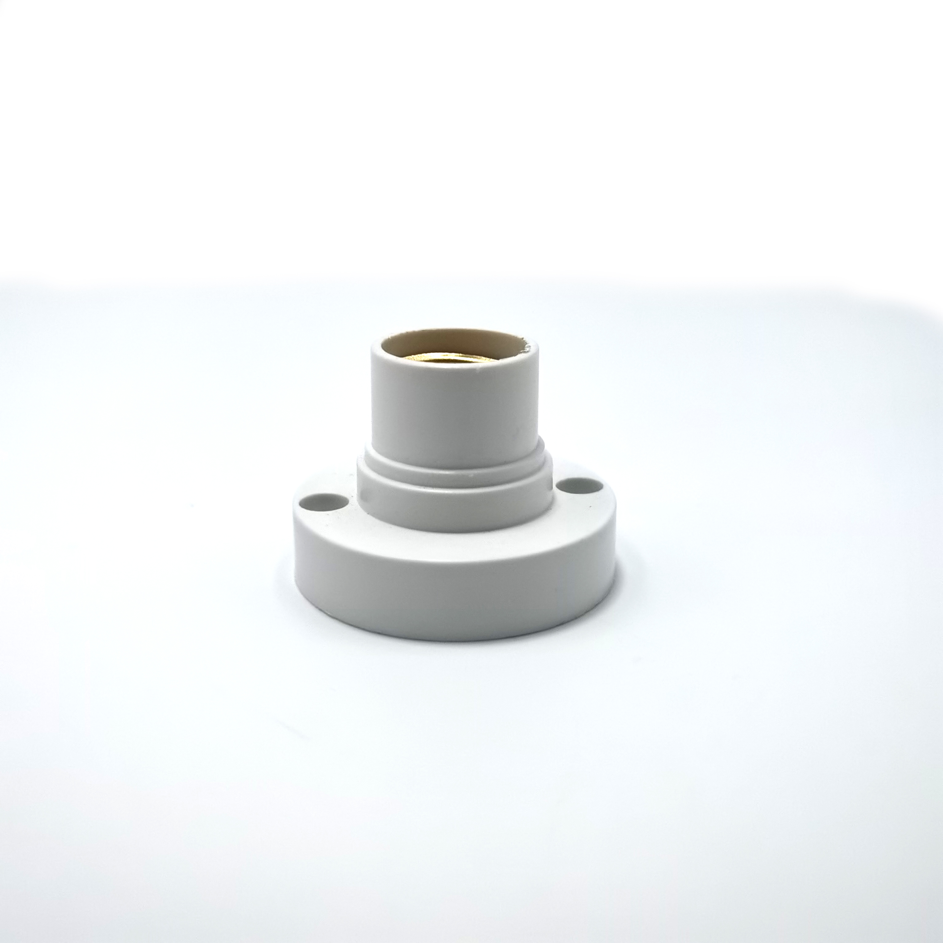 10 Uds. Base de tornillo de lámpara E14 casquillo de lámpara de bombilla de plástico redondo, soporte de Base de tornillo de bombilla, adaptador de soporte de casquillo de tornillo (negro): Blanco