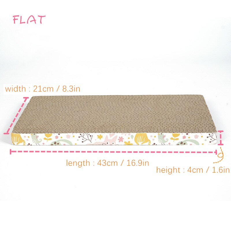 Corrugated Cat Scratch Board Pad Grinding Nails Interactive Protecting Furniture Cat Toy Large Size Cat Scratcher Toy Cardboard: FLAT