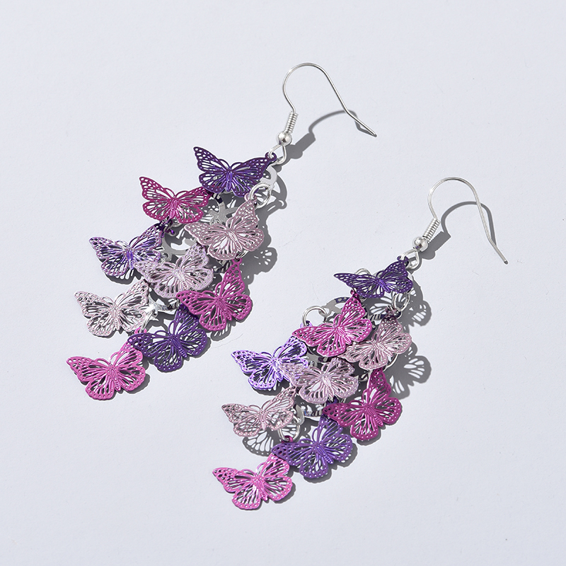 Vintage Hollow Leaves Earrings for Women Bohemian Colorful Long Dangle Earrings Jewelry boucle oreille femme: Antique Bronze Plated