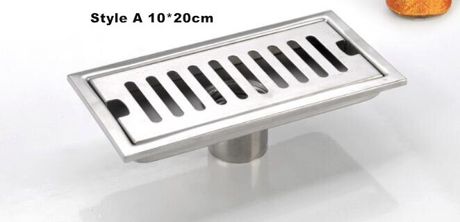 10x40cm Large Modern Brass Grille shape Bathroom Floor Waste Grate Shower Drain Drainer Bathroom Sanitary Floor Drain 58089: Gold
