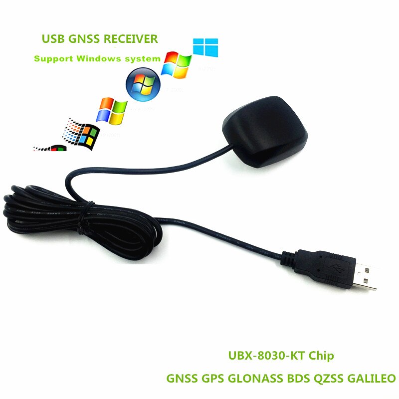 Ingebouwde FLASH USB gps ontvanger GNSS GLONASS ontvanger module antenne, M8030 dual GNSS BDS ontvanger vervangen BU353S4, 0183 NMEA 5 v