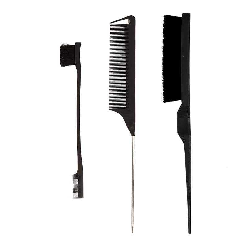 Peine de cola de Metal, cepillo resistente al calor, peines de peluquería para estilismo, extensión de cabello, peluca: Rosa