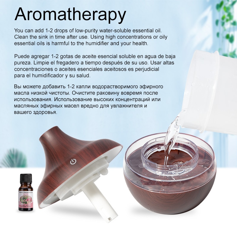 USB Electric Aroma Air Diffuser Wood 300ml Ultrasonic Air Humidifier Essential Oil Aromatherapy Cool Mist Maker Air Purifier