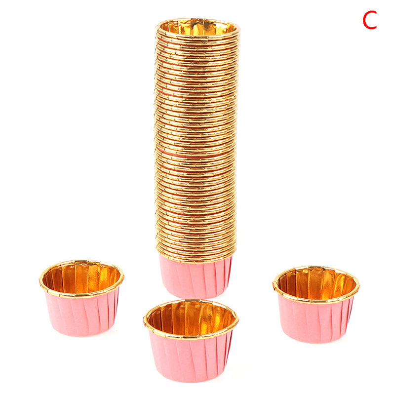 50 Stks/pak Cupcake Cupcake Liner Cakewikkels Bakvorm Bekerbak Cakevorm Papieren Bekers: Clear
