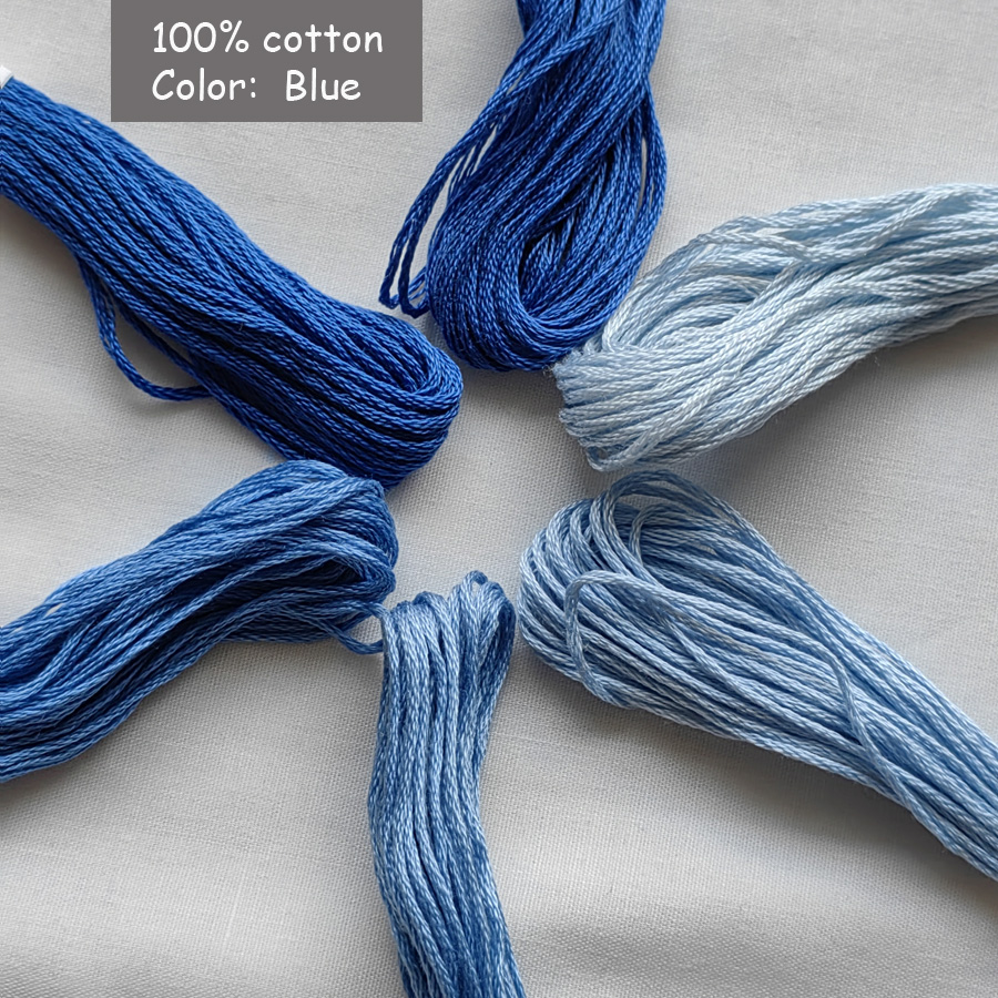 Wysokiej jakości 100% bawełniana nić robić haftu krzyżykowego niemowlę niebieski 162 312 322 334 775 803 813 825 826 827 3325 3755 3756 3841