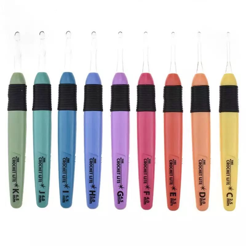 9 LED Crochet Hooks Knitting Needles Crafts Weaving Tool Luminous Crochet Hook DIY Knitting Tools Needle Kit