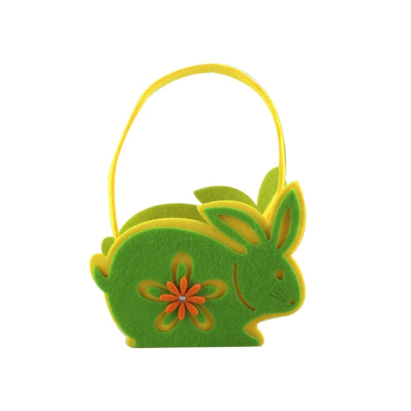 Rabbit Shaped Egg Organizing Bucket with Handle Portable Bunny Basket