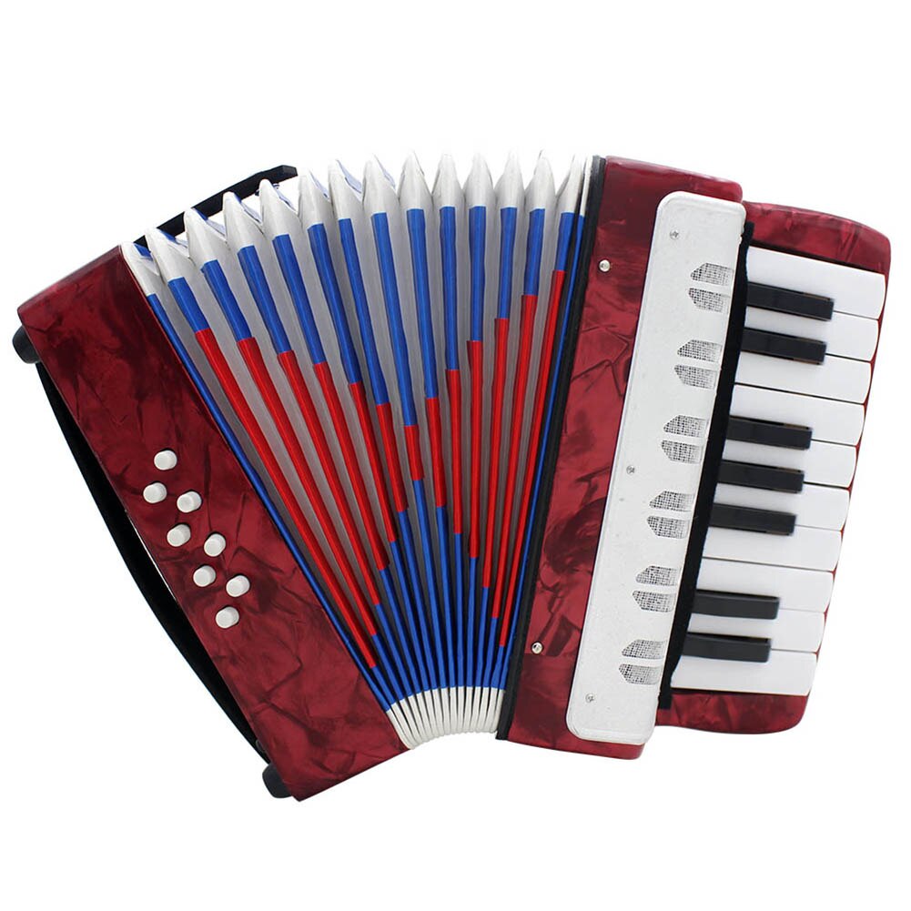 Acordeón de 8 bajos de 17 teclas, instrumento Musical educativo pequeño, banda de ritmo, juguetes para principiantes, instrumentos de teclado