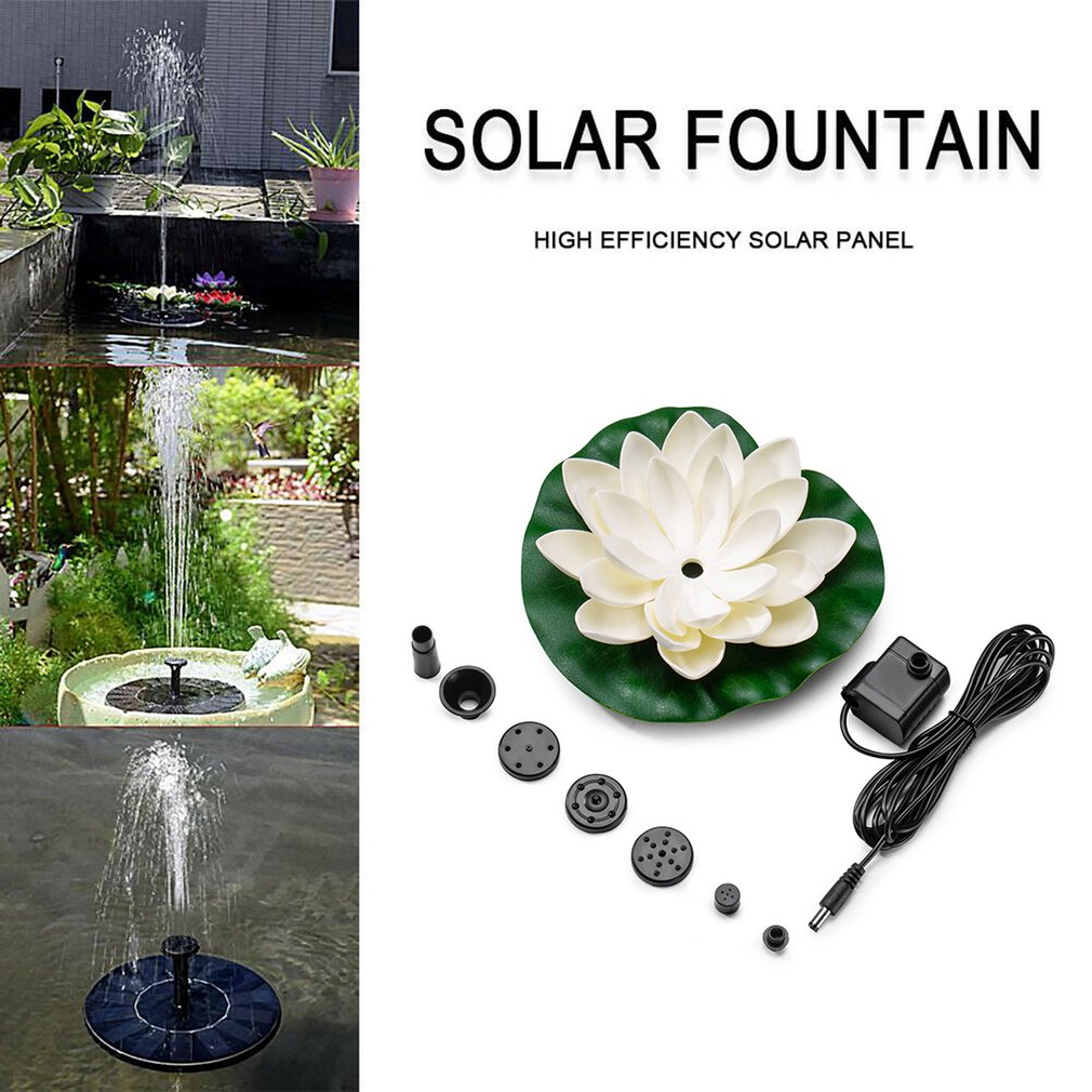 Solar Lotus Fountain Lotus Flower Fountain Pump Garden Fountain Pond Solar Fountain Water Pump for The Pond
