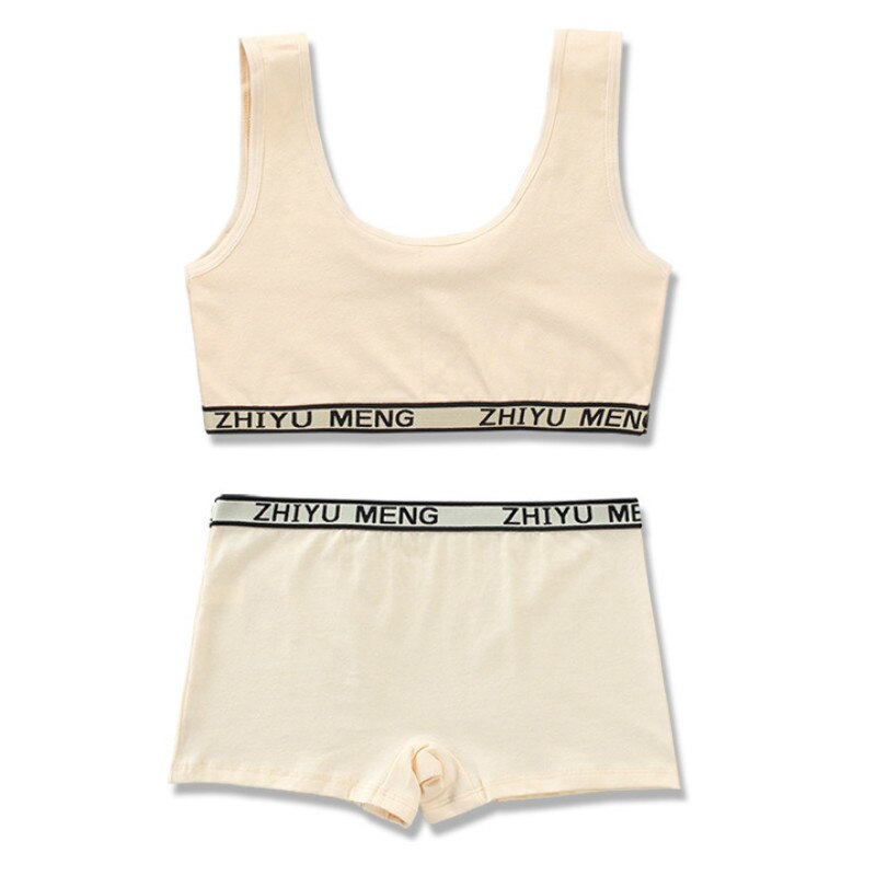 Conjunto de sutiã de algodão para meninas e adolescentes, 4 tamanhos, 8-14y, treinamento infantil, estudantes