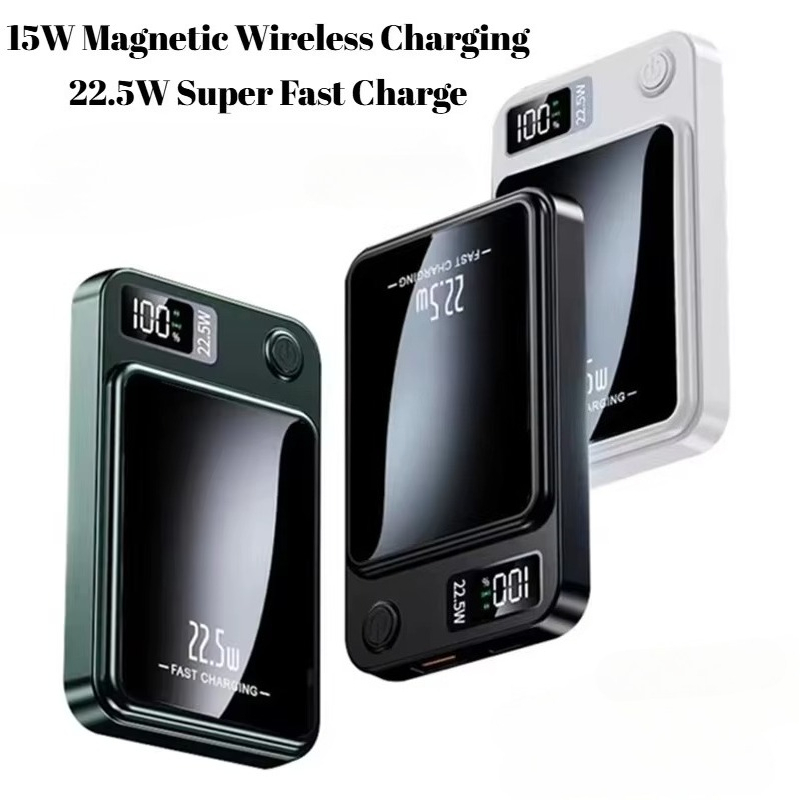 Cargador inalámbrico rápido, Banco de energía magnético portátil de 10000mAh para Iphone 12, 13, 14 Pro Max, batería auxiliar externa Macsafe