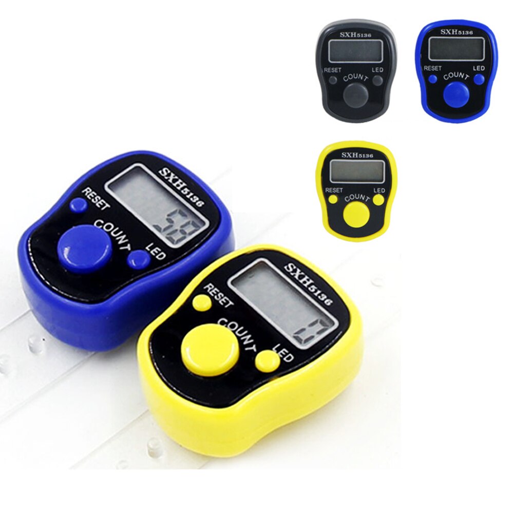 Electronic Digital LCD Screen Finger Counter Portable Hand Operated Mini Counter Tally Random Color