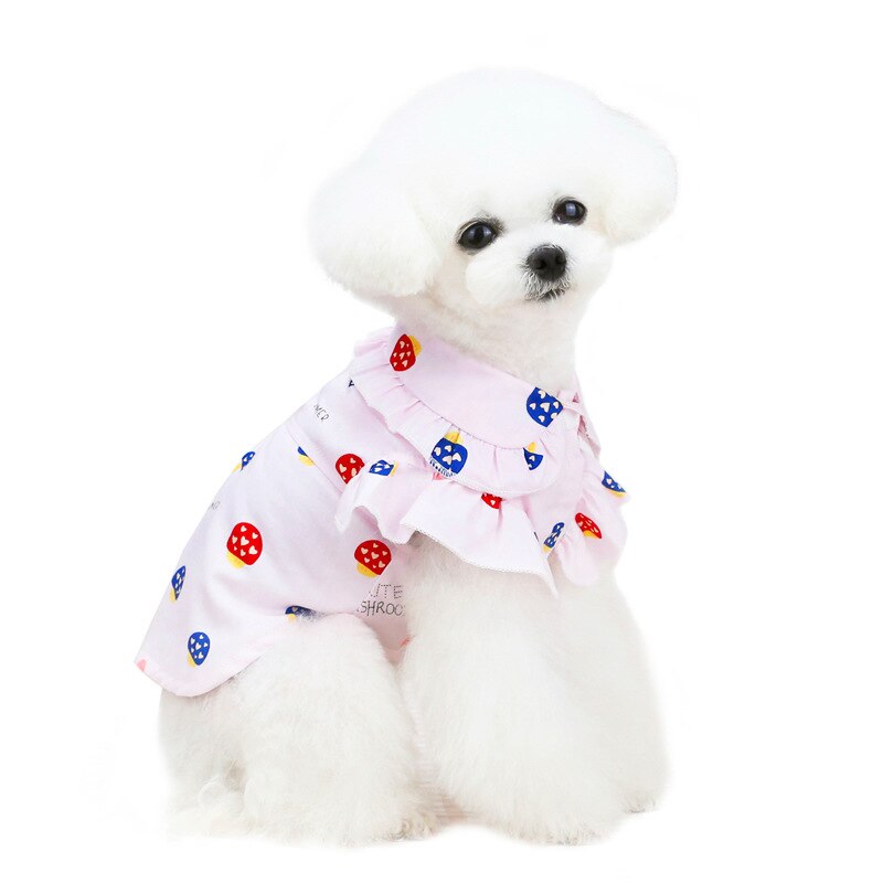 Cão de pelúcia camisas estilo doce camisas do cão algodão pet filhote de cachorro camiseta roupas para cães médios pequenos gato