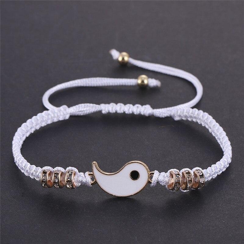 1 Pc Paar Armband Chinese Retro Tai Chi Gossip Verban Pech Hand Geweven Touw Bff Beste Vriend Vriendschap Sieraden