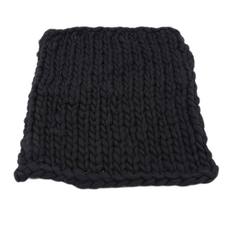 Couverture de bébé en laine tricotée à la main, panier de remplissage en tricot épais, accessoire de photographie pour -né, de: black