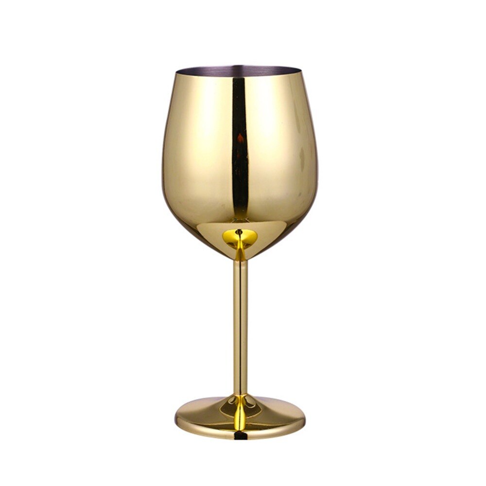 Rustfrit stål champagne kop vinglas cocktail glas metal vin glas bar restaurant bæger romantisk rødvin glas bedste pris: Gylden / 220ml