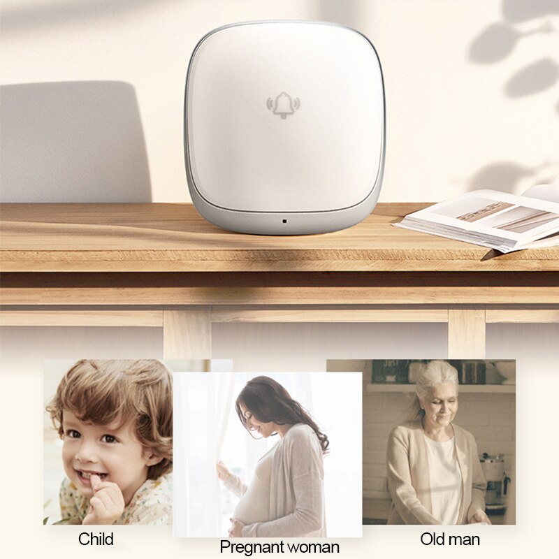 Self-powered Waterproof Wireless Doorbell Smart Home Office Front and Rear Doorbell Buttons with Music Flashing Receiver