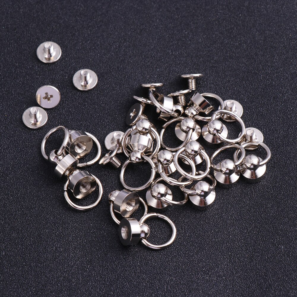 30pcs Brass Rivet Studs Rotate Rivet Studs Accessories Hanging Leathercraft Accessories (Style 1)