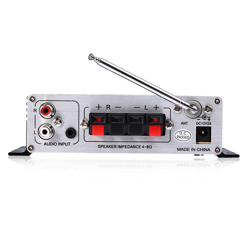 12V USB Car Amplifier LED Display With Remote Control 15WX2 RMS HI-FI Digital Power Mini Amplifier SD MMC FM