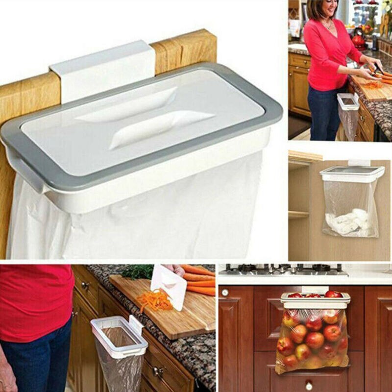 Kitchen Waste Bag Hanging Holder Trash Carrier Cupboard Bin Bags Hanger