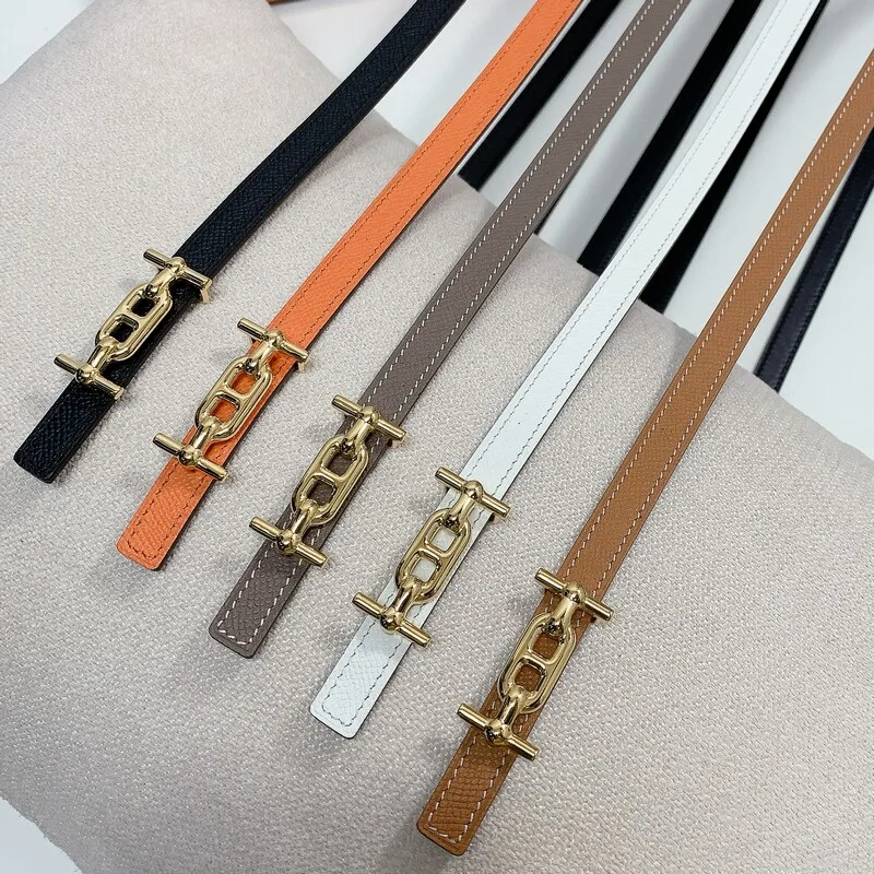 Cintura semplice in vita sottile da donna 1.3 strato a testa piena di grana di pesce con dovuto lati con cintura accessoria con fibbia scavata in acciaio