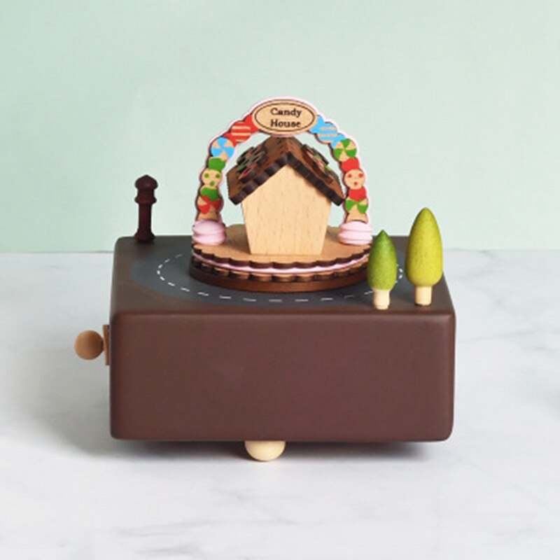 Little Pig Cute Cartoon Wooden Music Box Children's Model Room Decoration Music Box